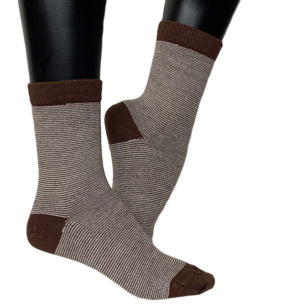 Stripete sokker - Brune med hvite striper