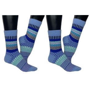 Multifarvede strmper - Lysebl/bl