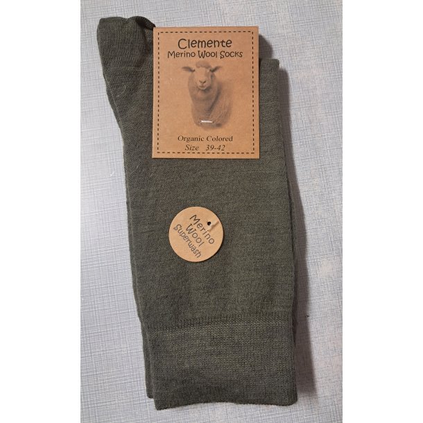 Tynde merinostr�mper - armygr�n