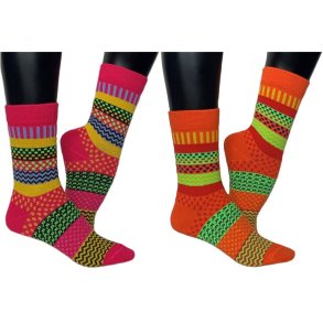 Multifarvede strmper - Orange/rd - cerise/gul