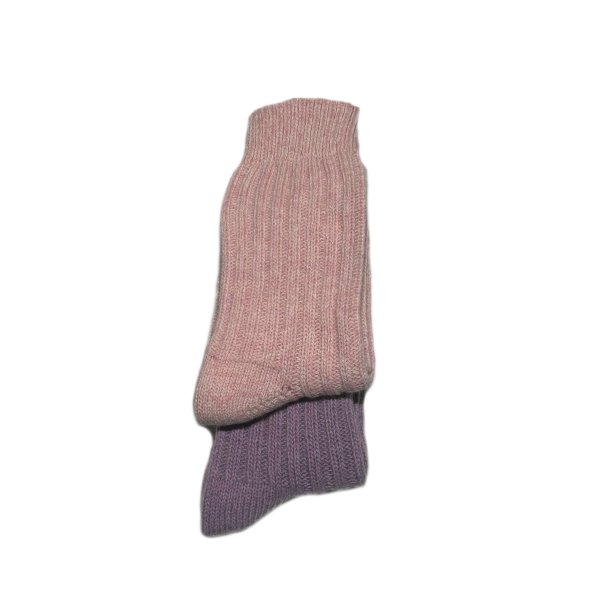 Mellemtykke merinosokker - Rosa/lavendel