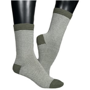 Stribede strmper - Grn med hvide striber