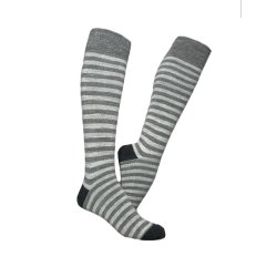 Tynde alpakaknstrmper, stribede, glatstrikkede 88% uld