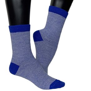 Stribede strmper - Bl med hvid striber