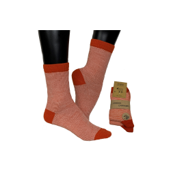 STRIBEDE ULDSTRMPER - MRK ORANGE MED HVIDE STRIBER