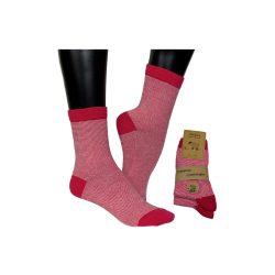 STRIBEDE ULDSTRMPER - PINK MED HVIDE STRIBER